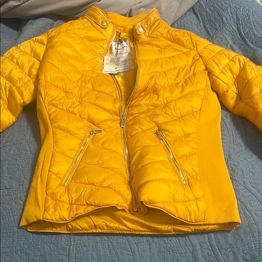 Vibrant Yellow Quilted Jacket